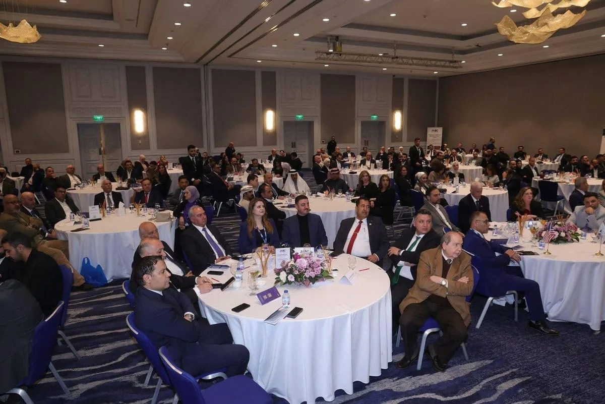 Guests at round tables during a USAGBC dinner at the Grand Hyatt Amman